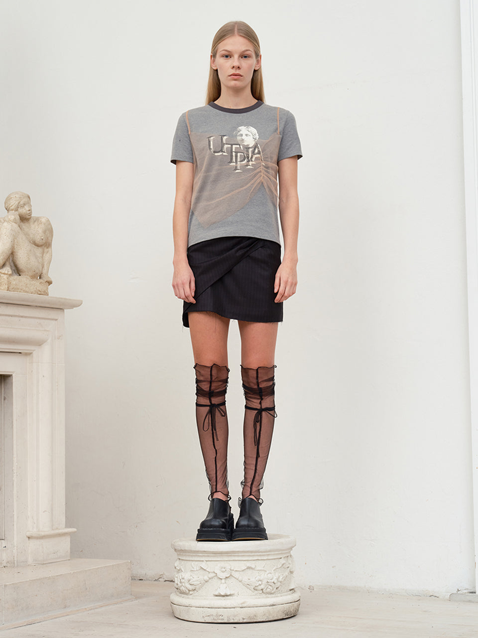 コレクショングラフィックTシャツ【メランジグレー】