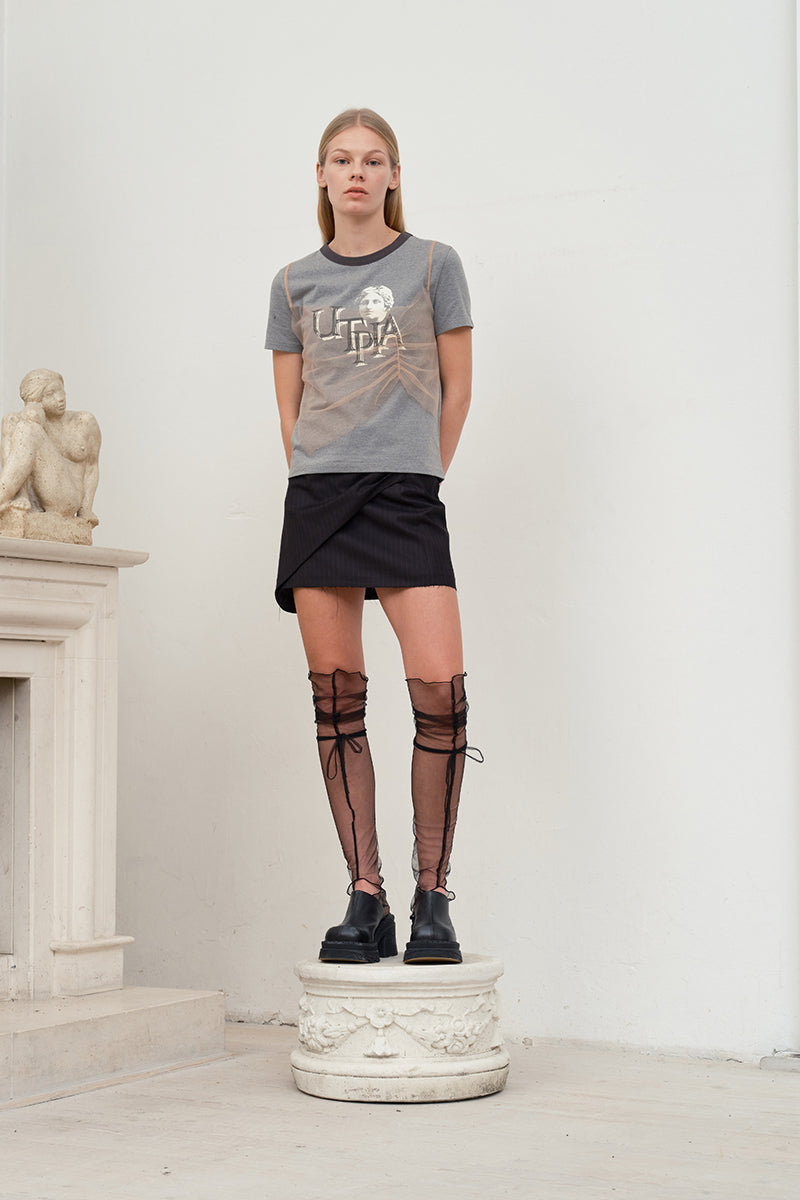 コレクショングラフィックTシャツ【メランジグレー】
