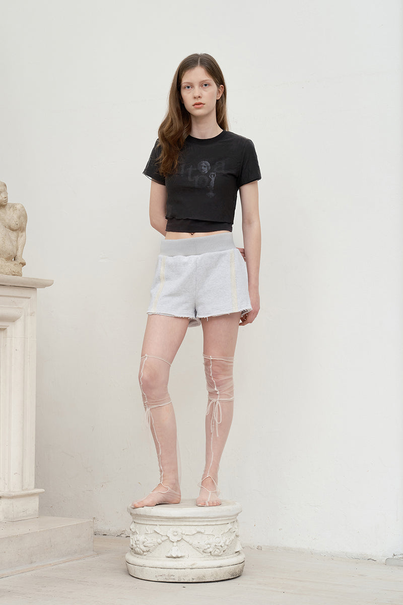 コレクショングラフィックレイヤードTシャツ【ブラック】
