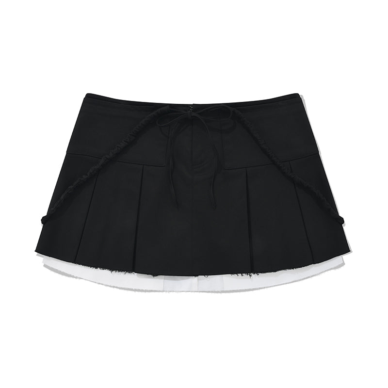 コレクションローウエストプリーツスカート【ブラック】