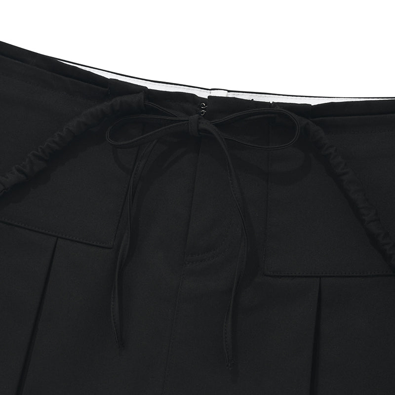 コレクションローウエストプリーツスカート【ブラック】