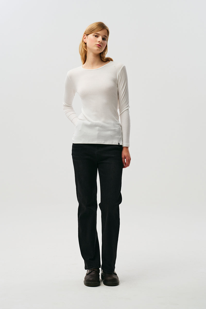 コレクションブラックオープンロングスリーブ【ライトアイボリー】