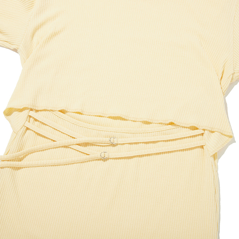 コレクションブラックオープンロングスリーブ【ライトイエロー】