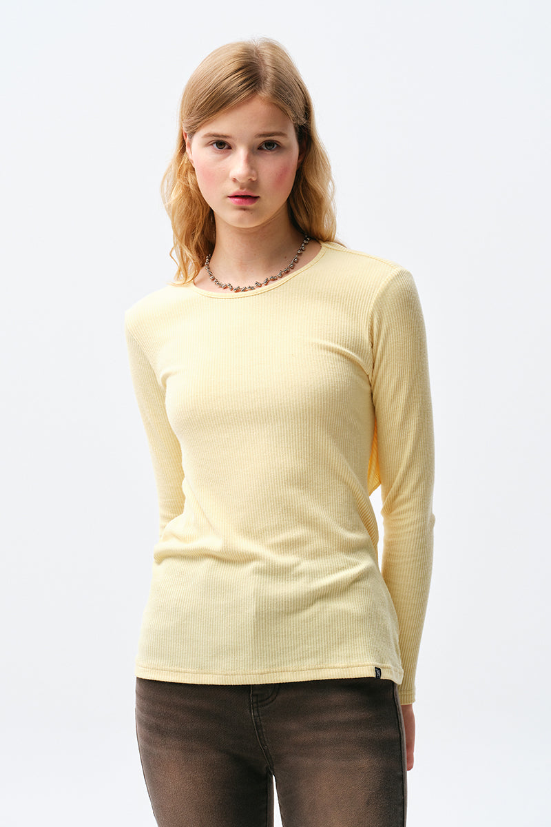 コレクションブラックオープンロングスリーブ【ライトイエロー】