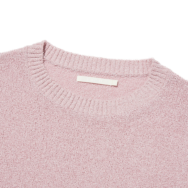 コレクションハーフスリーブクロップニット【ピンク】