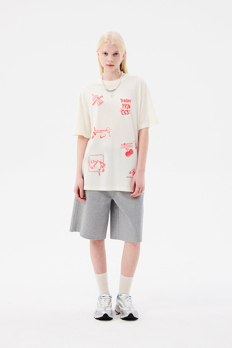 ドゥードゥルチェリーハーフバンディングパンツ【メランジグレー】