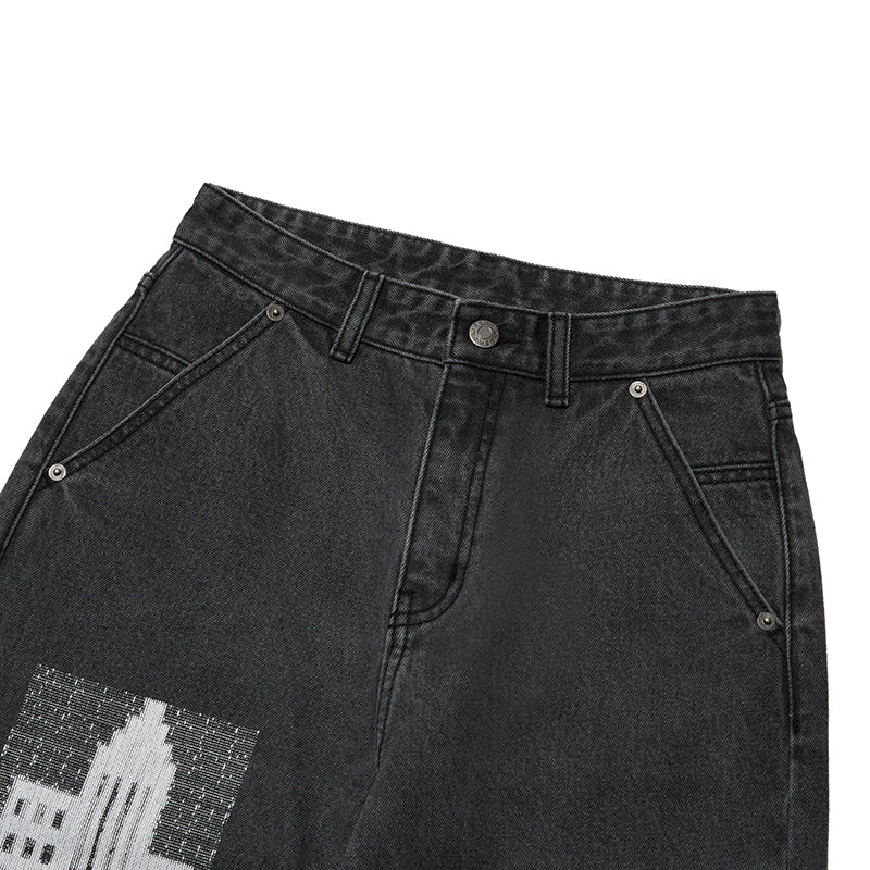 ドゥードゥルチェリープラネットデニムパンツ【ブラック】