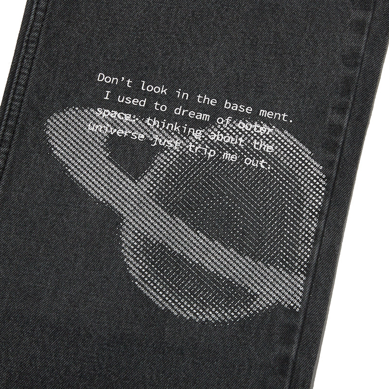 ドゥードゥルチェリープラネットデニムパンツ【ブラック】