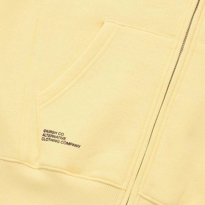 ドゥードゥルチェリーサークルロゴナッピングフーディージップジップアップ【ライトイエロー】