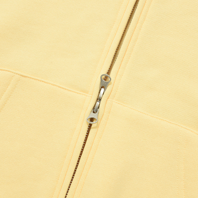 ドゥードゥルチェリーサークルロゴナッピングフーディージップジップアップ【ライトイエロー】