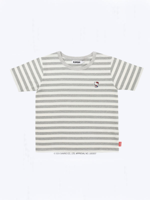 【KIRSH X HELLO KITTY】ストライプオーバーフィットTシャツ【グレー】