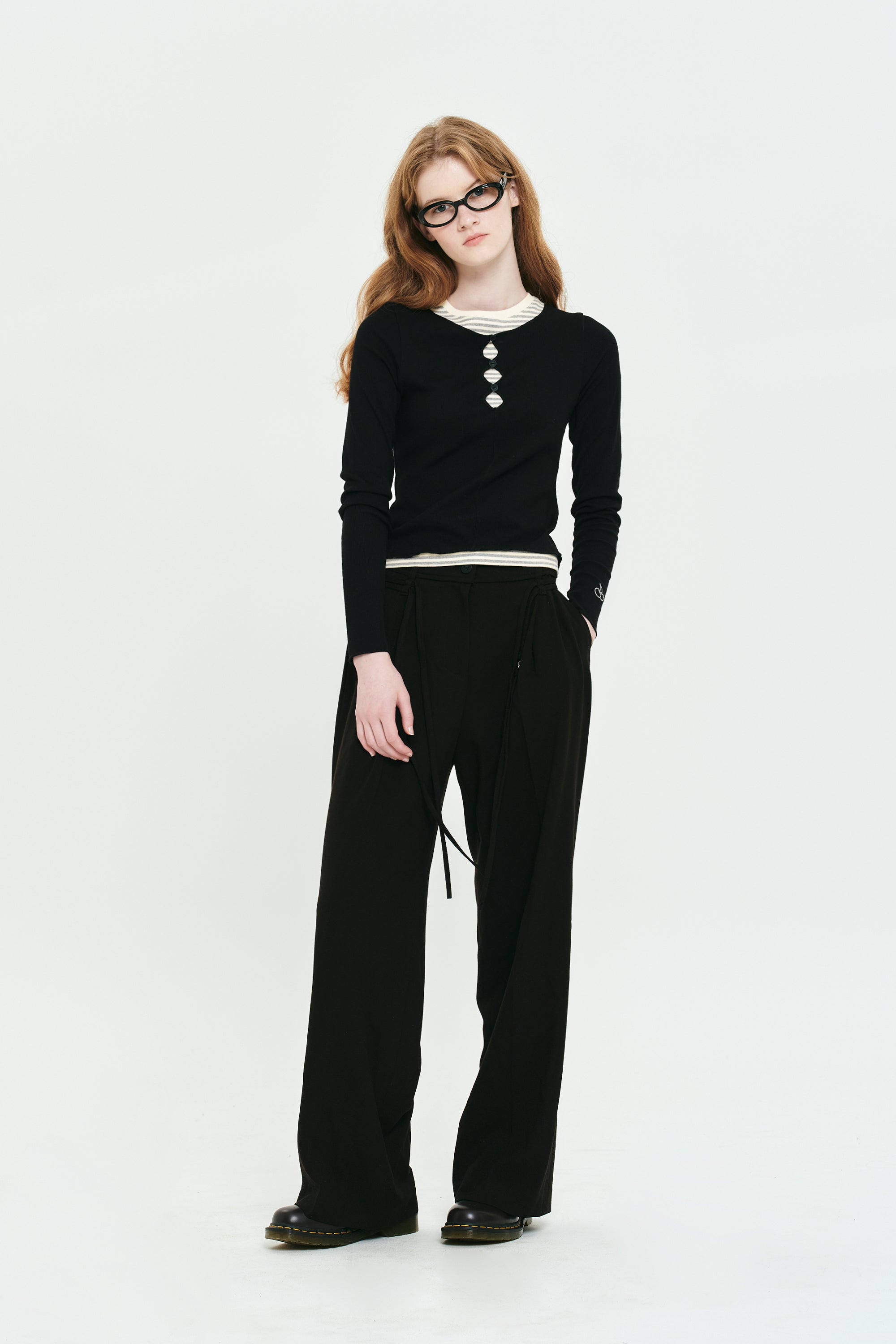 ボヘミアンレイヤードスリムロングスリーブ【サーモン】