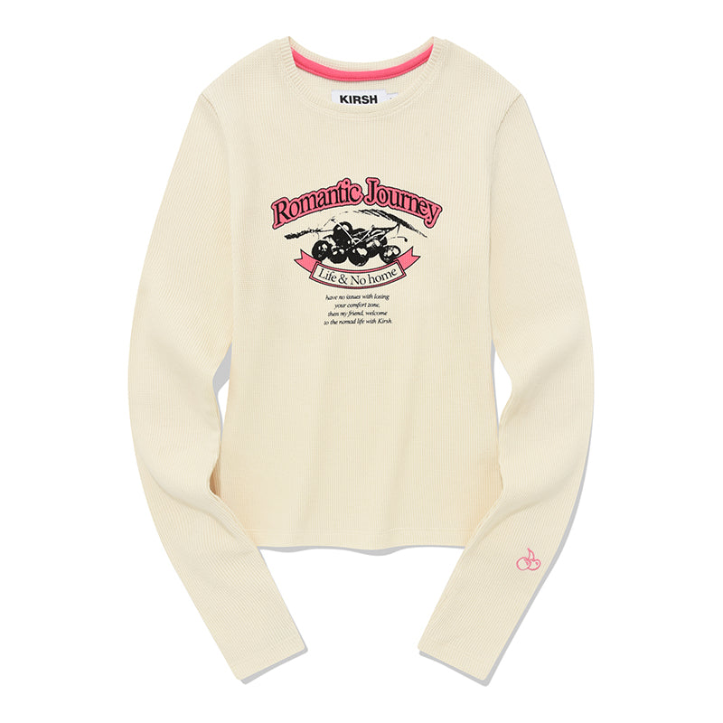 エルボーポイントワッフルロングスリーブ【アイボリー】