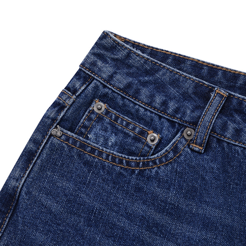 チェリーダメージデニムショートパンツ【ブルー】