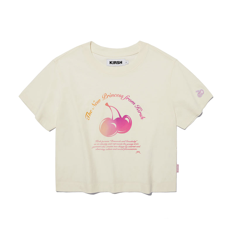 チェリーアーチロゴクロップTシャツ【アイボリー】
