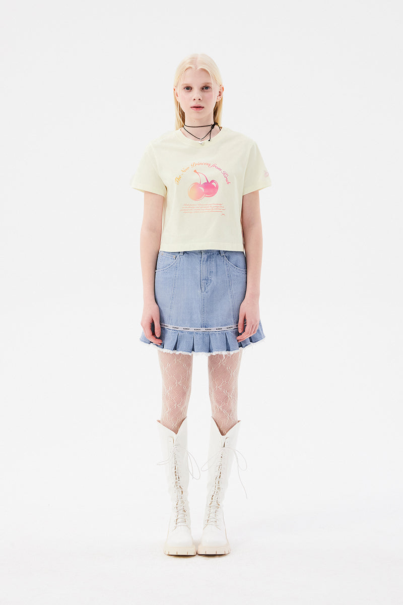 チェリーアーチロゴクロップTシャツ【アイボリー】