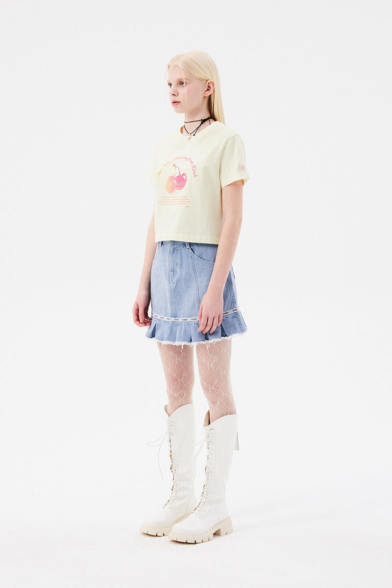 チェリーアーチロゴクロップTシャツ【アイボリー】