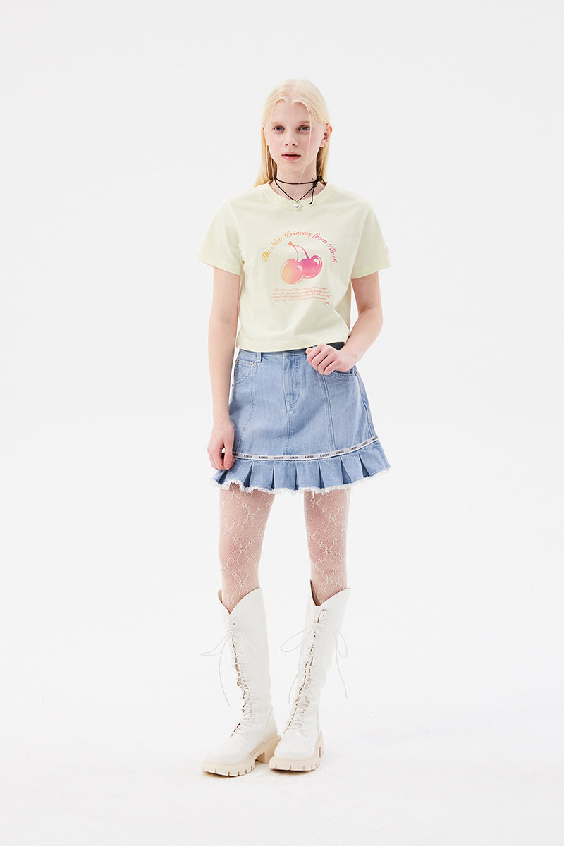 チェリーアーチロゴクロップTシャツ【アイボリー】