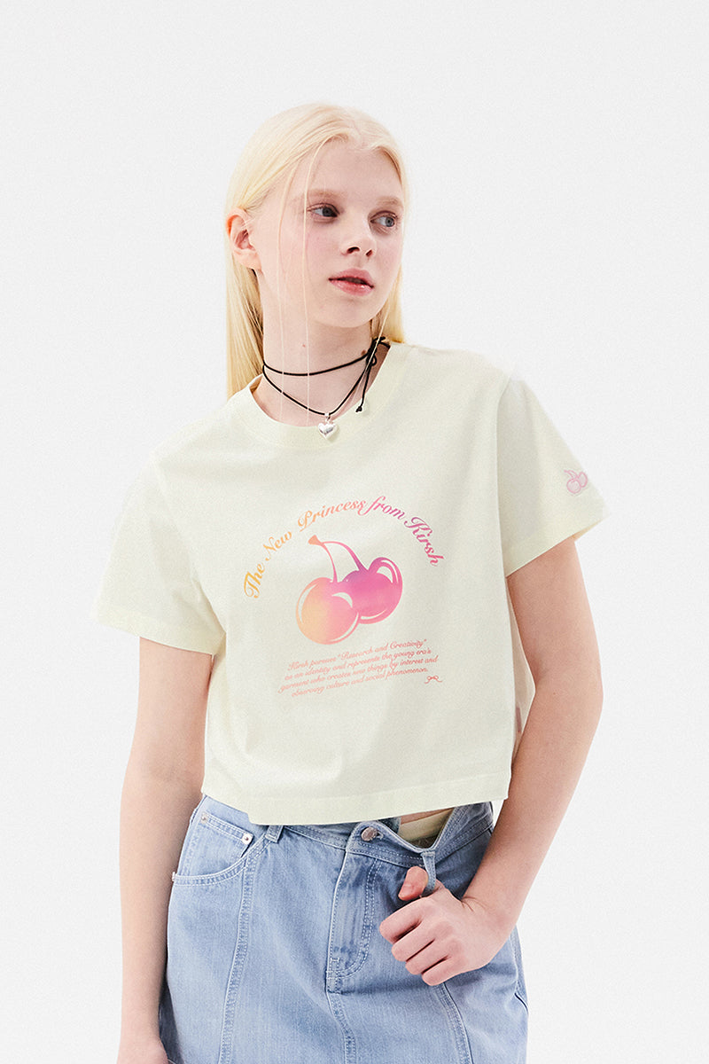 チェリーアーチロゴクロップTシャツ【アイボリー】