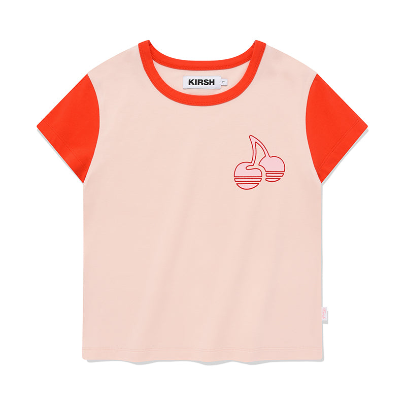 チェリーカラーリングキャップスリーブTシャツ【サーモン】