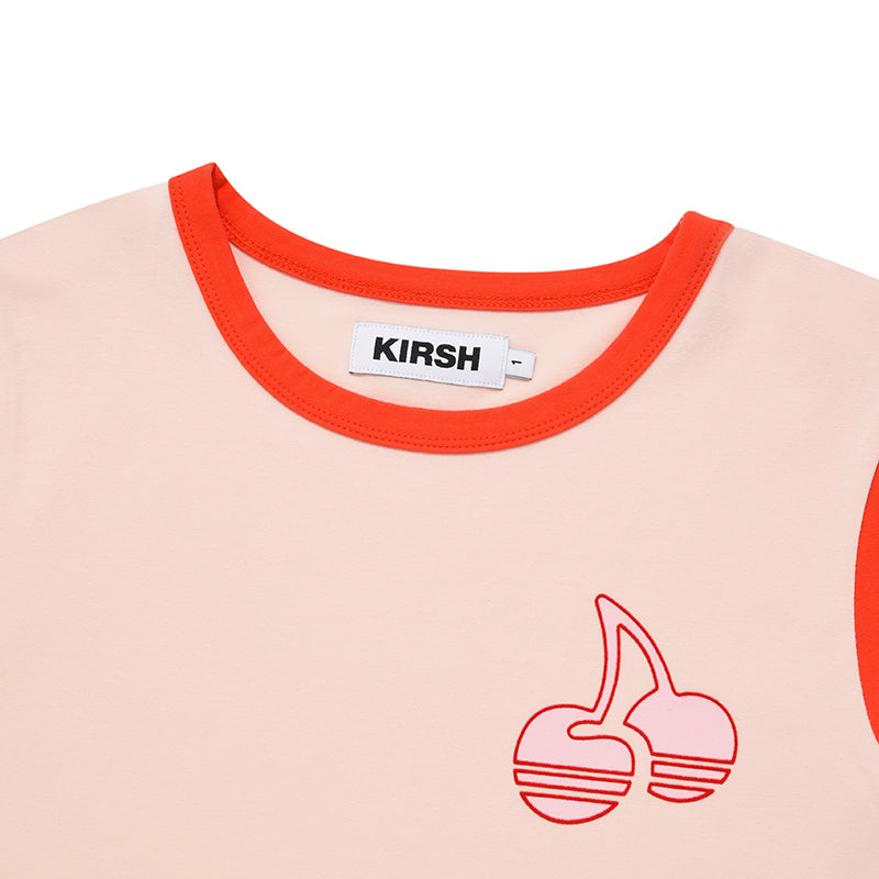 チェリーカラーリングキャップスリーブTシャツ【サーモン】