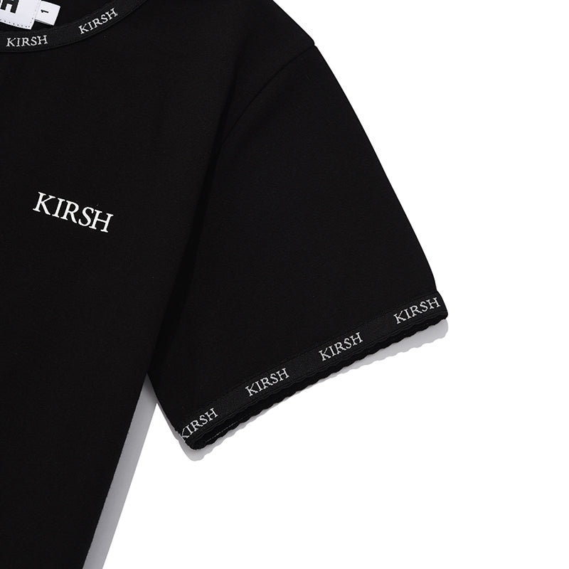 チェリーレーステープスリムTシャツ【ブラック】