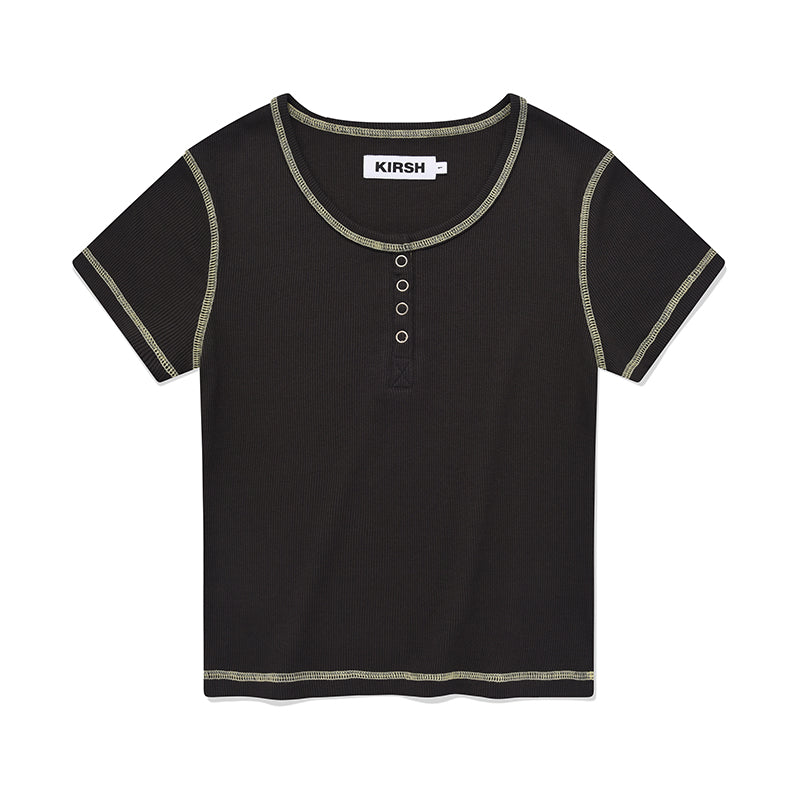 チェリーキャップスリーブTシャツ【チャコール】