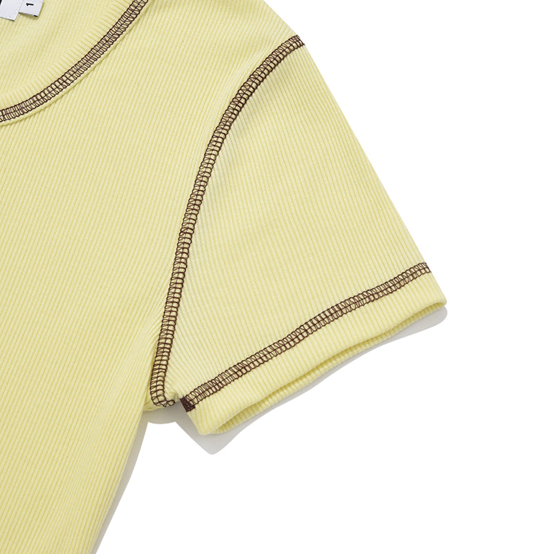 チェリーキャップスリーブTシャツ【イエロー】