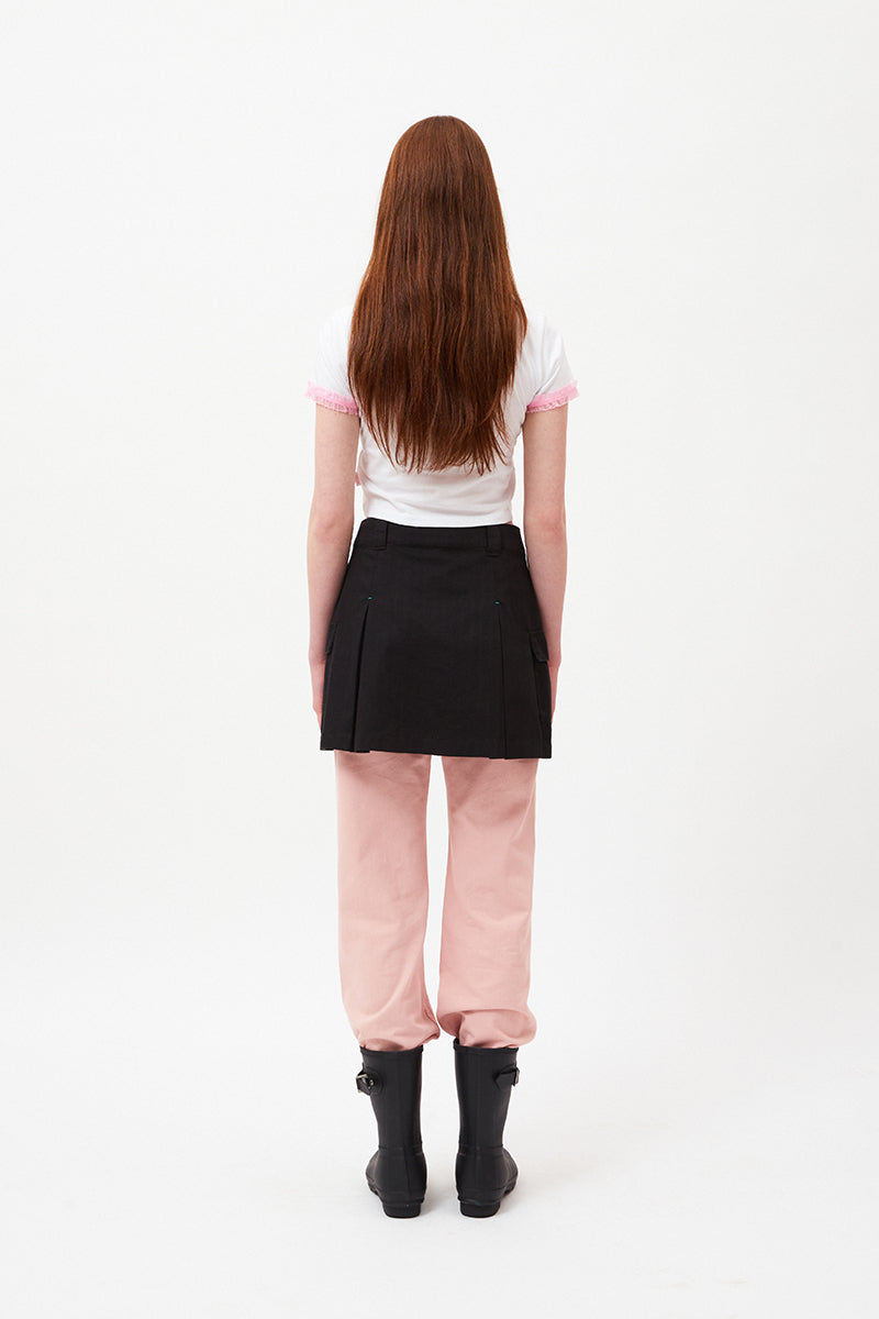 チェリーホットフィックスレースクロップTシャツ【ホワイト】