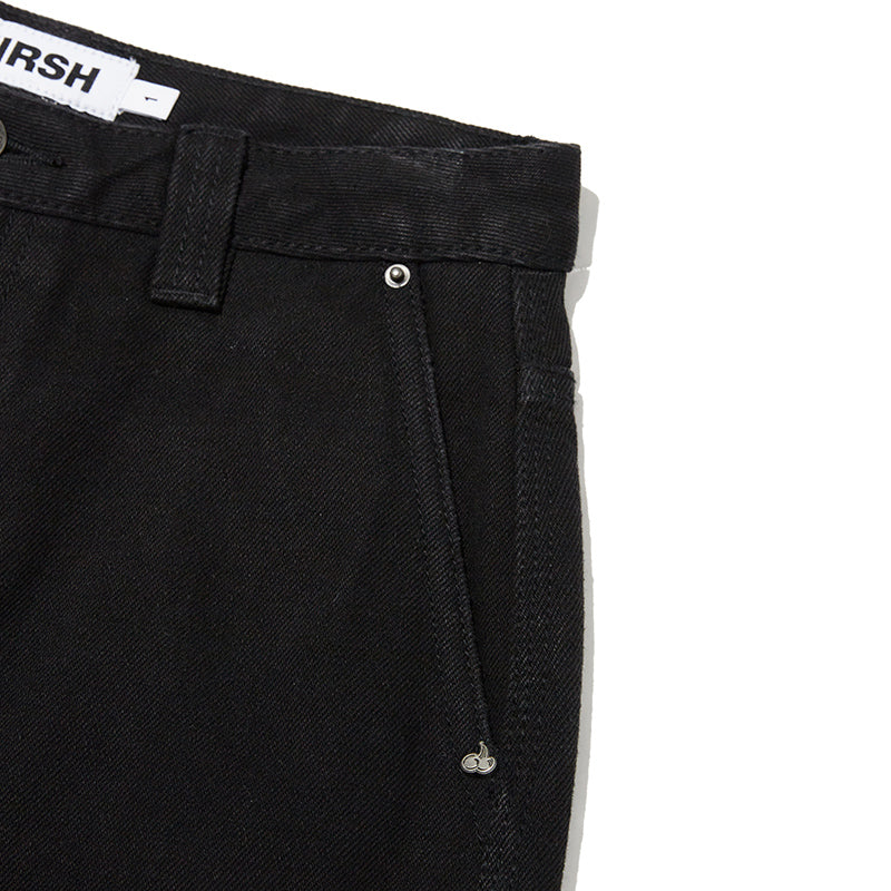 チェリーベーシックナッピングデニムパンツ【ブラック】