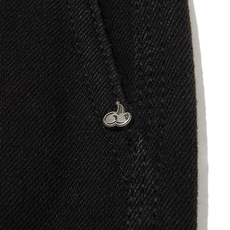 チェリーベーシックナッピングデニムパンツ【ブラック】