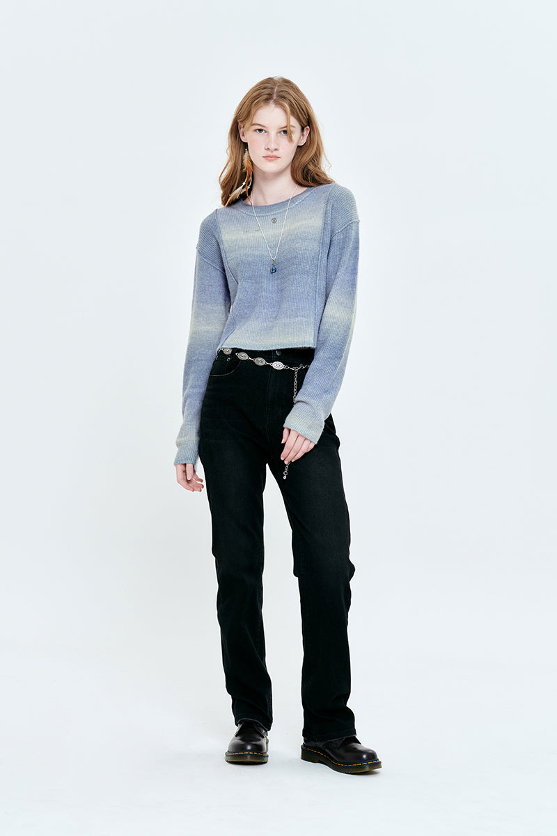 チェリーベーシックナッピングデニムパンツ【ブラック】