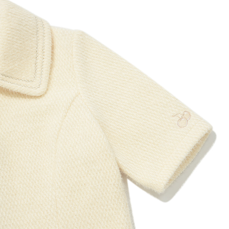 ネックポイントニットミニドレス【アイボリー】