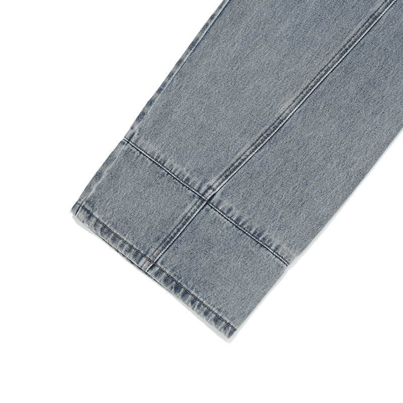 カーブラインワイドフィットデニムパンツ【ブルー】