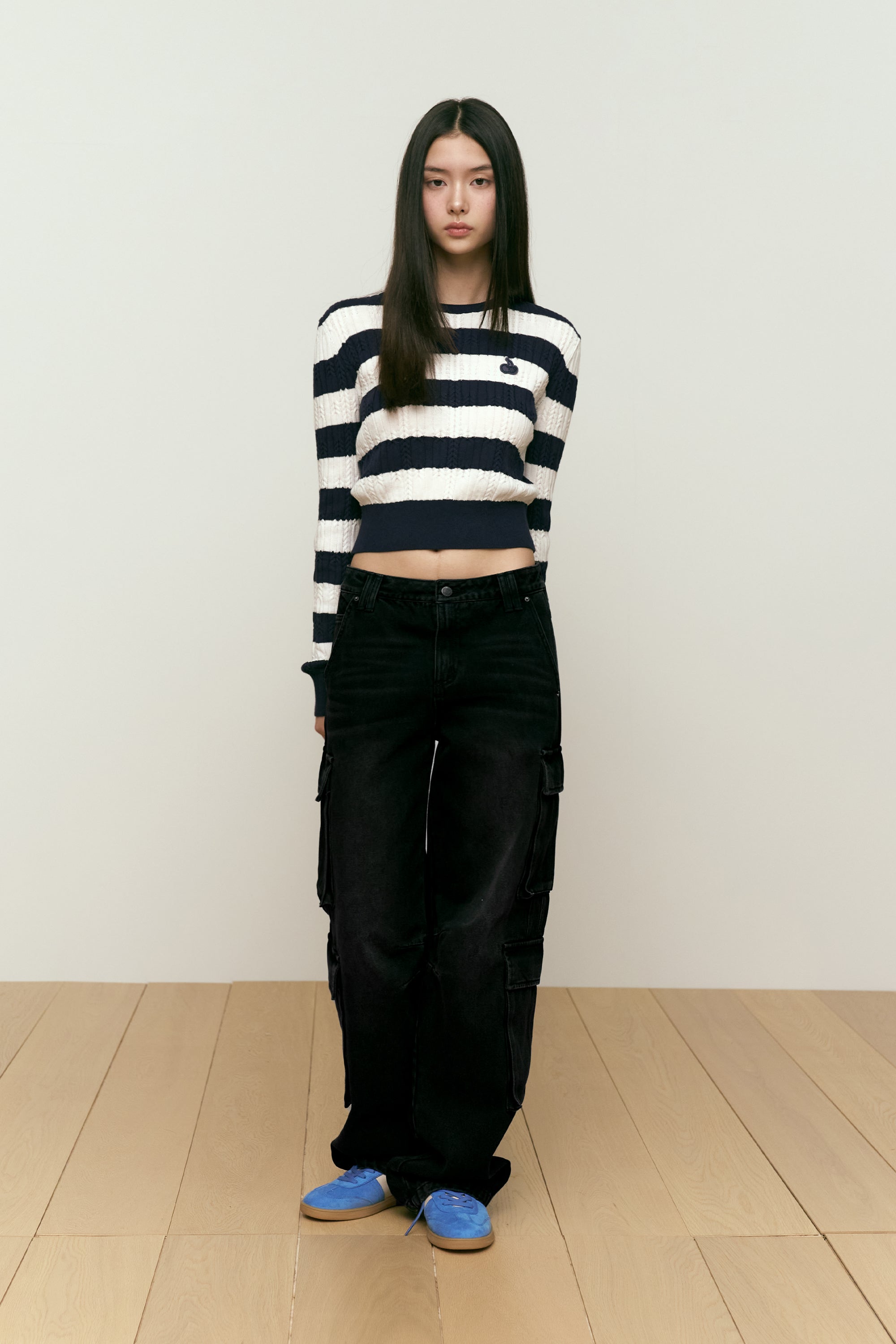 ヴィンテージワイドフィットデニムパンツ【ブラック】