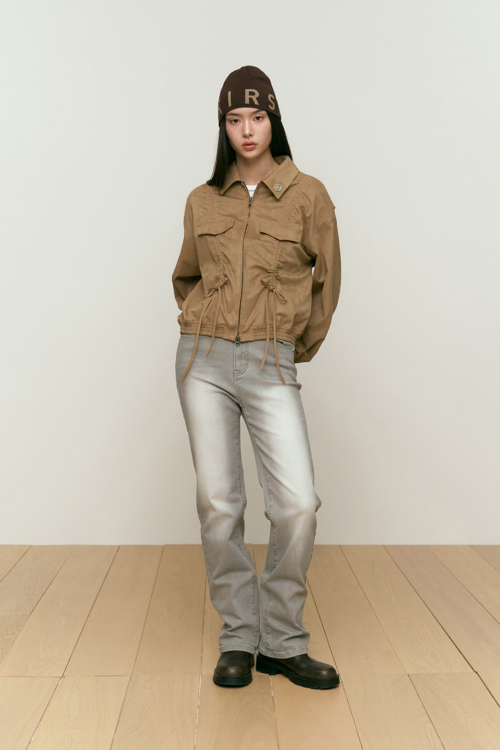 チェリースパンスリムフィットデニムパンツ【カーキ】