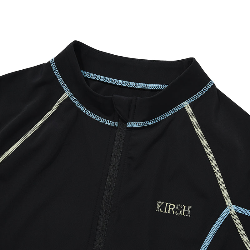 CHERRY COLOR STITCH ZIP-UP RASHGUARD【ブラック】
