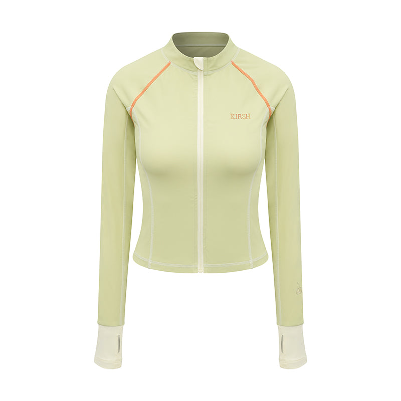 CHERRY COLOR STITCH ZIP-UP RASHGUARD【ブラック】