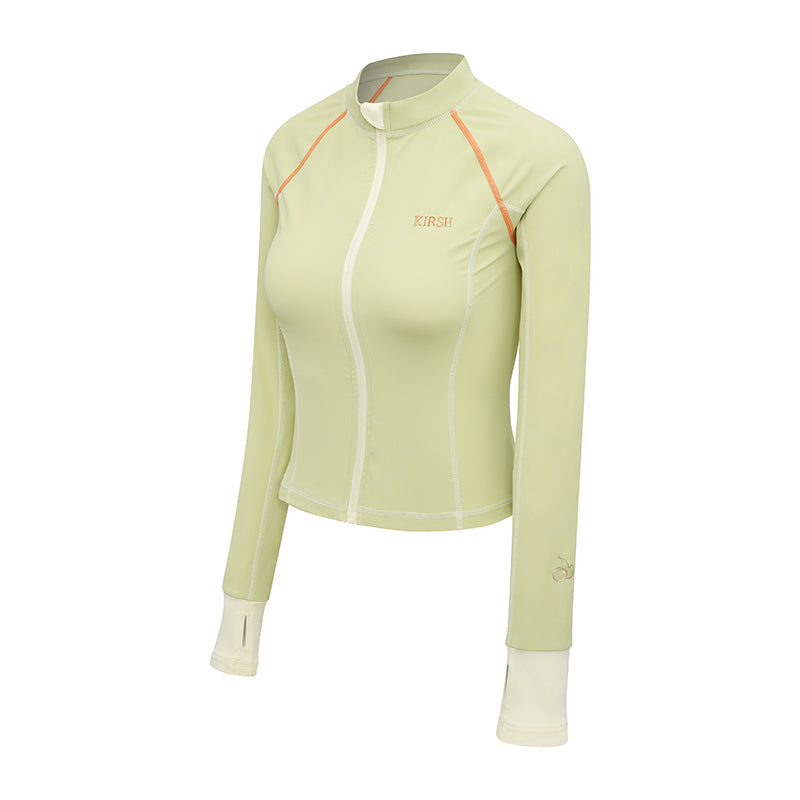 CHERRY COLOR STITCH ZIP-UP RASHGUARD【ブラック】