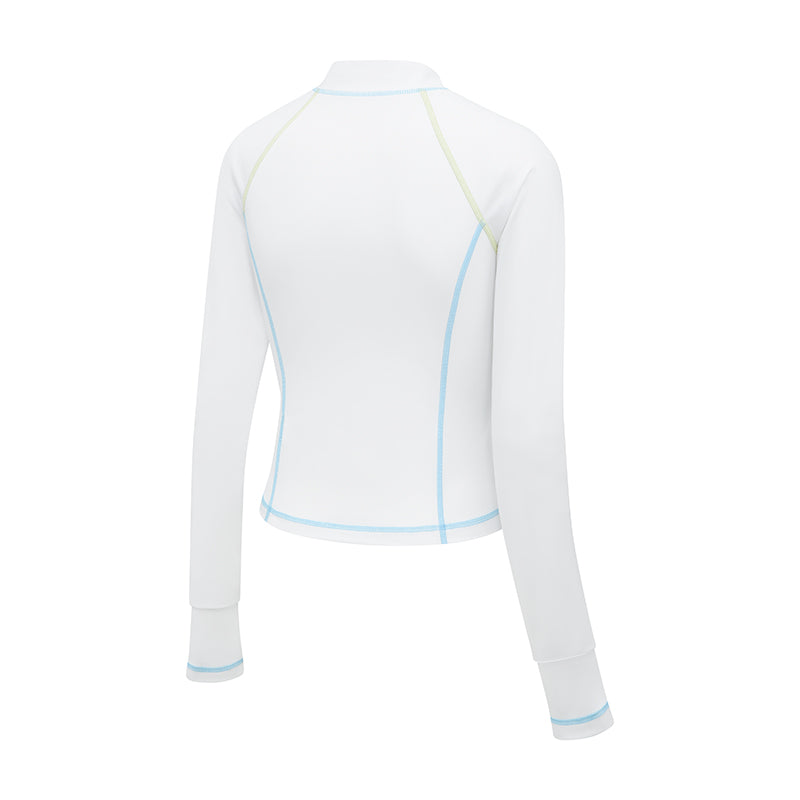 CHERRY COLOR STITCH ZIP-UP RASHGUARD【ブラック】