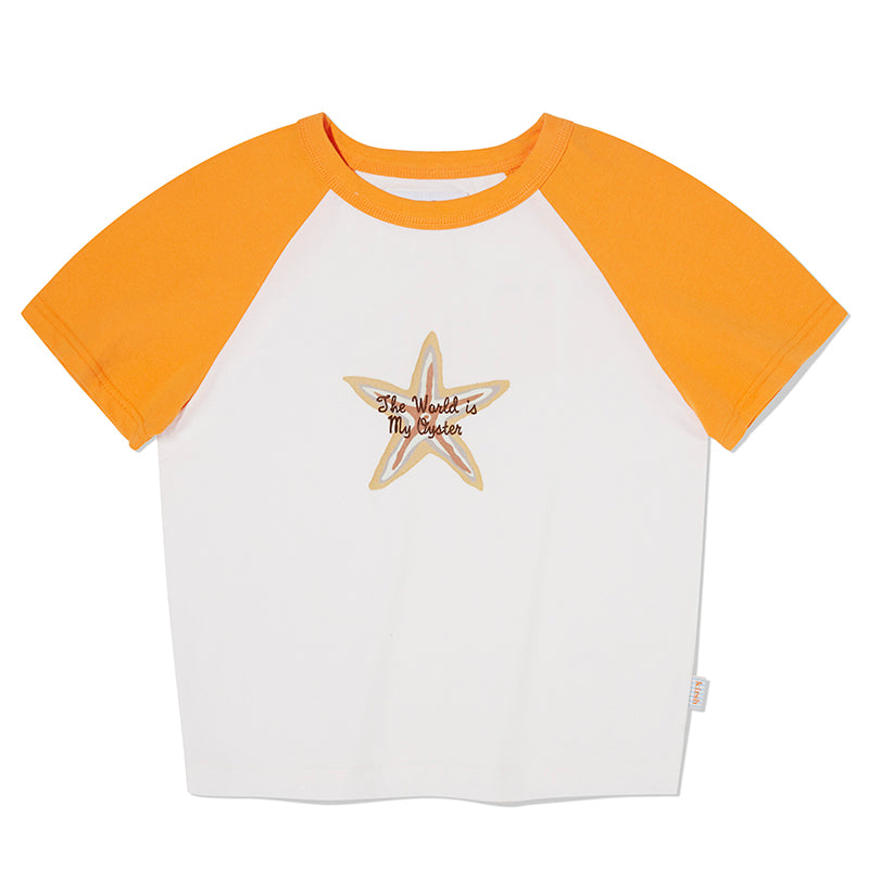 フィッシングミックスラグランクロップTシャツ【スカイ】
