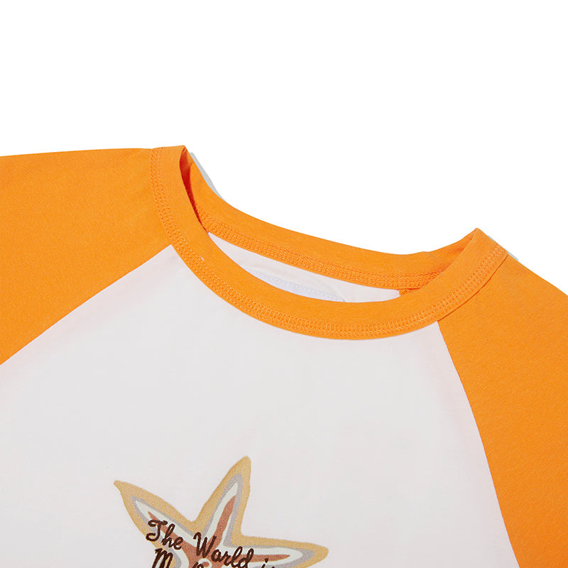 フィッシングミックスラグランクロップTシャツ【スカイ】