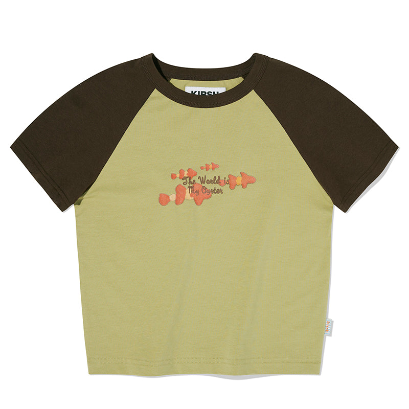 フィッシングミックスラグランクロップTシャツ【スカイ】
