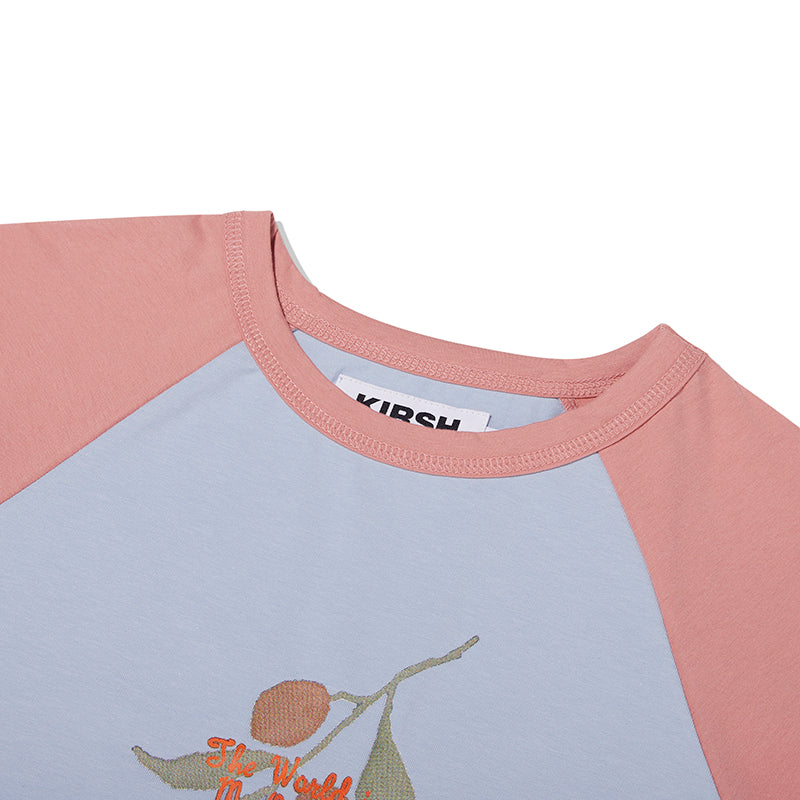 フィッシングミックスラグランクロップTシャツ【スカイ】