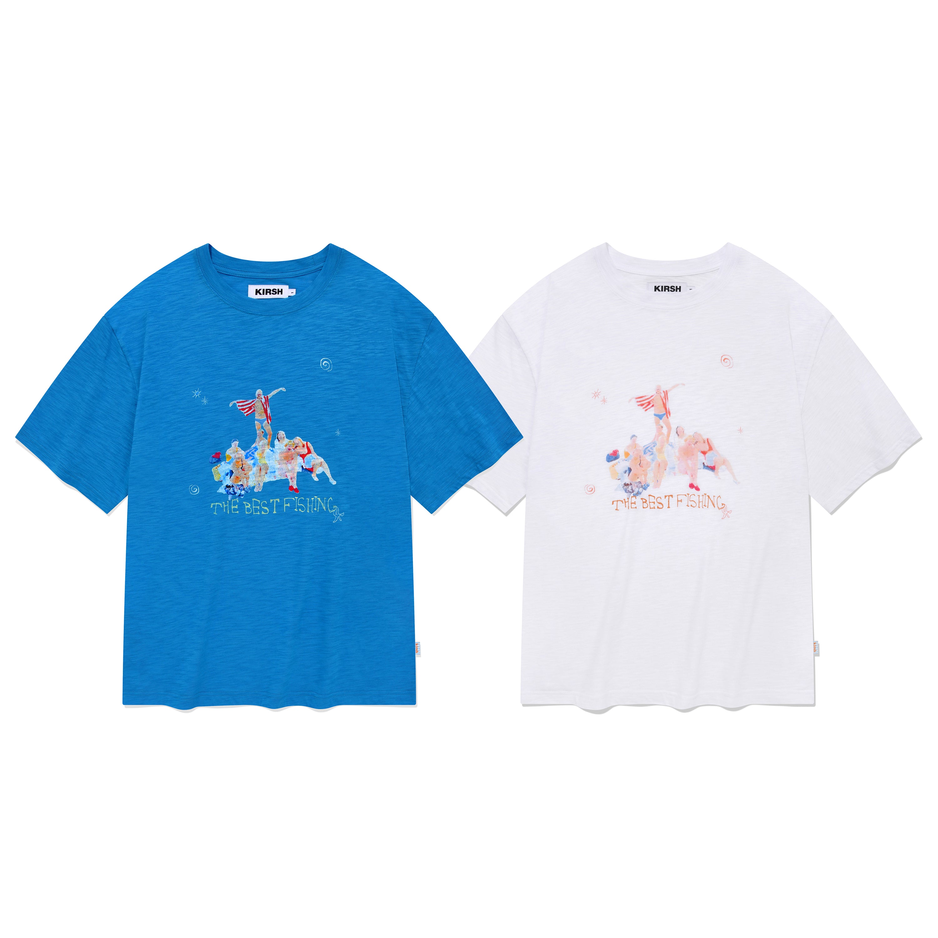 フィッシングピープルグラフィックルーズフィットTシャツ【ホワイト】