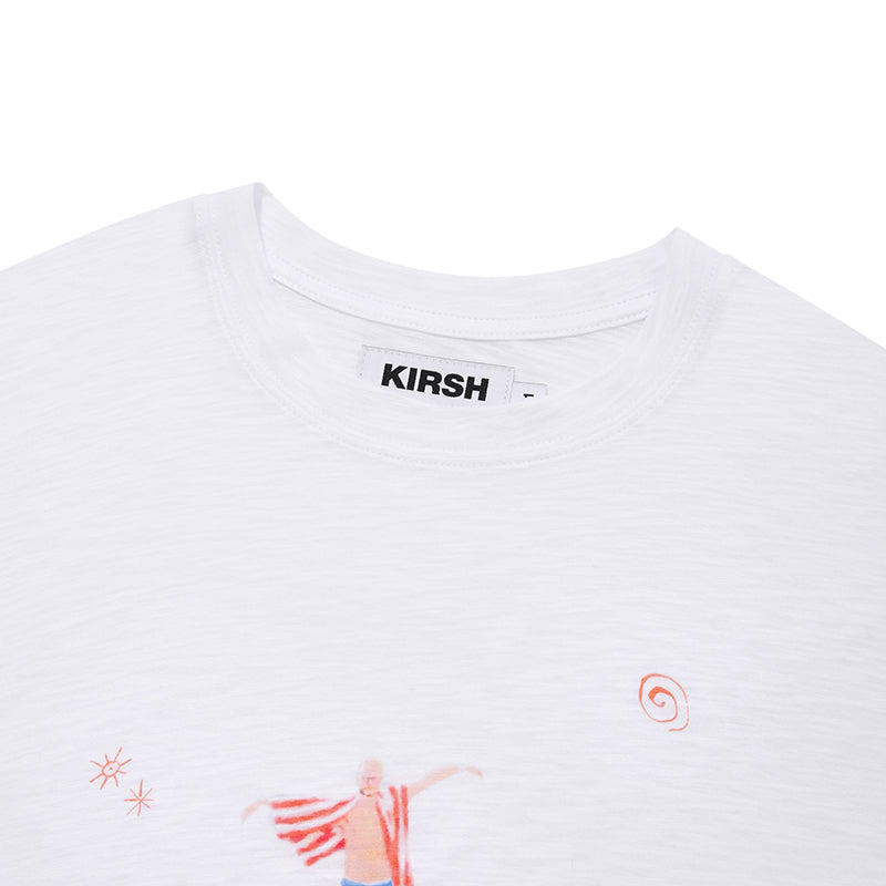 フィッシングピープルグラフィックルーズフィットTシャツ【ホワイト】
