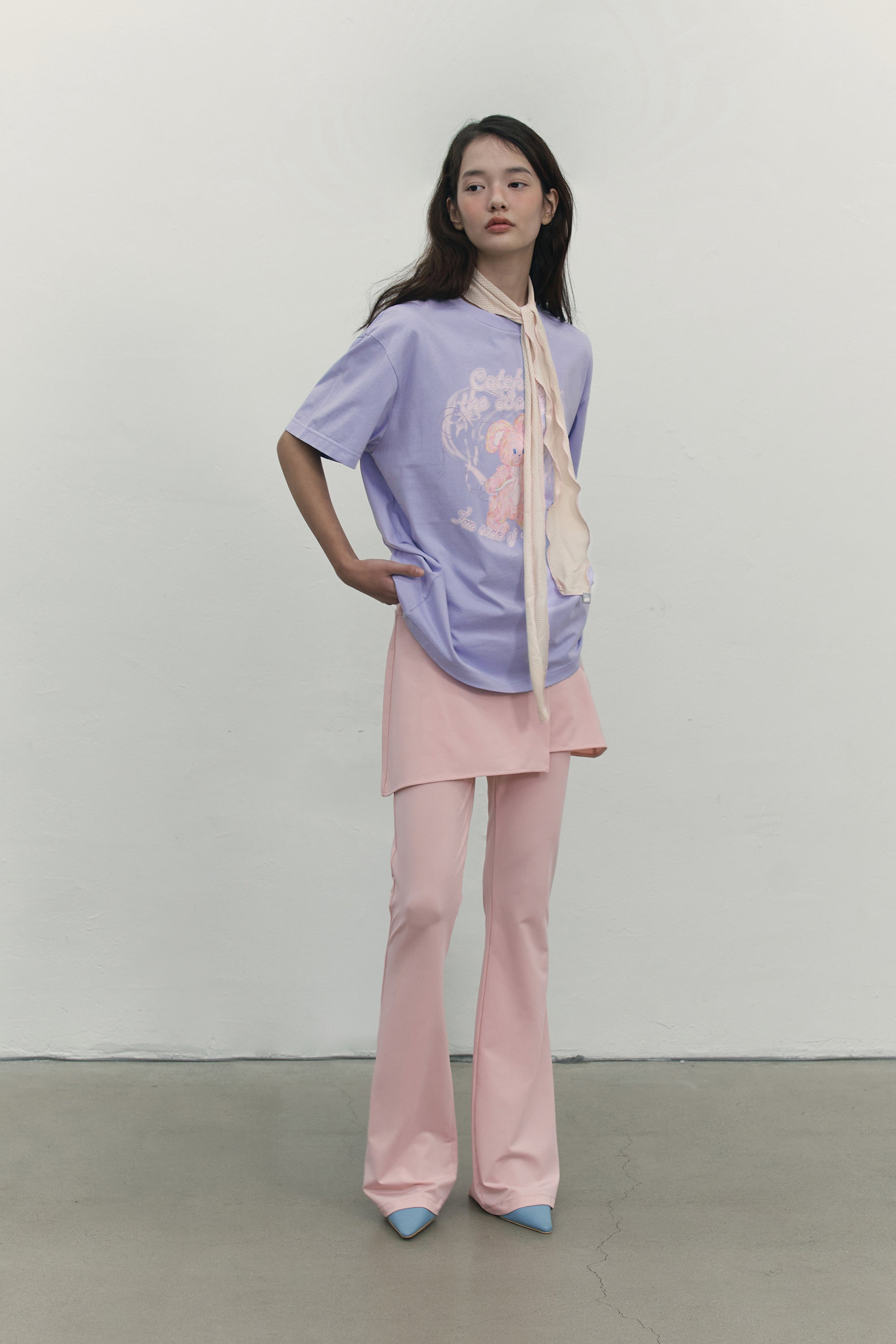 カラーミックスメッシュマフラー【ピンク】