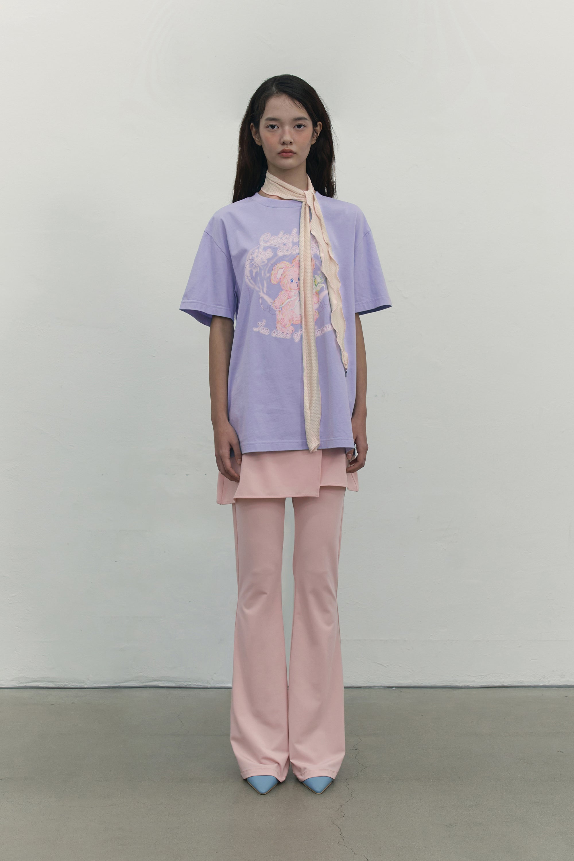 カラーミックスメッシュマフラー【ピンク】