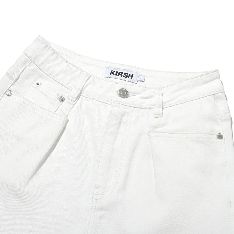 チェリーデニムピンタックショートパンツ【ホワイト】
