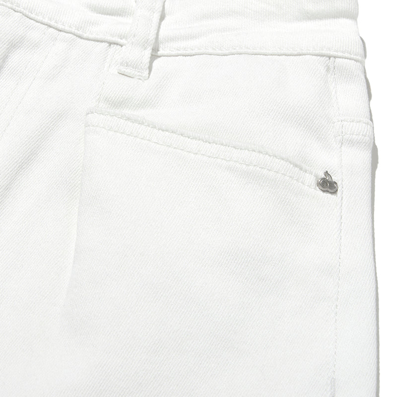 チェリーデニムピンタックショートパンツ【ホワイト】